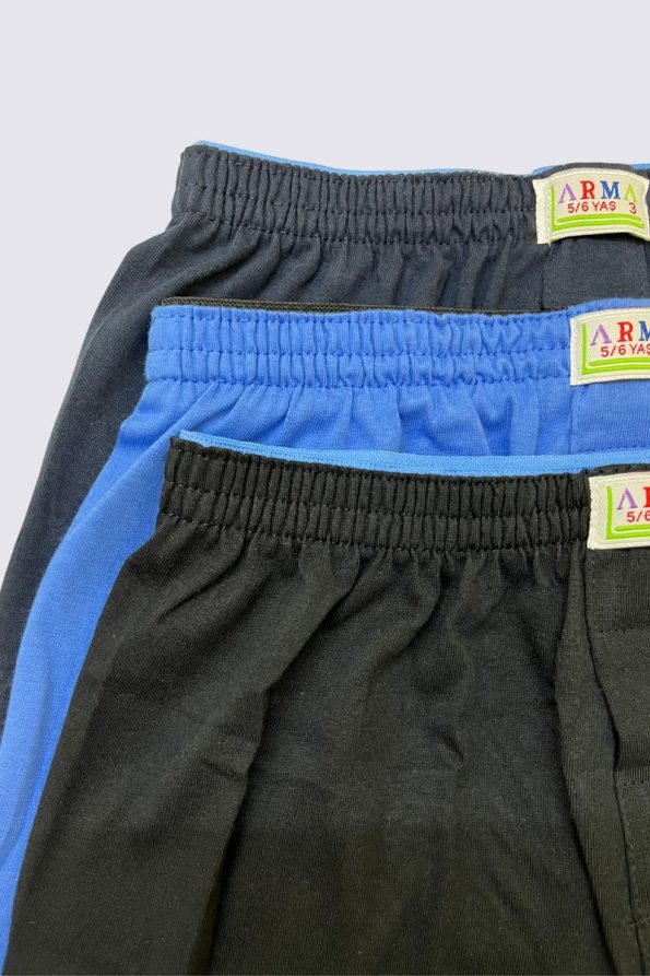 Embroidered Star Mixed Color Boys' Cotton Boxer Shorts 3-Pack