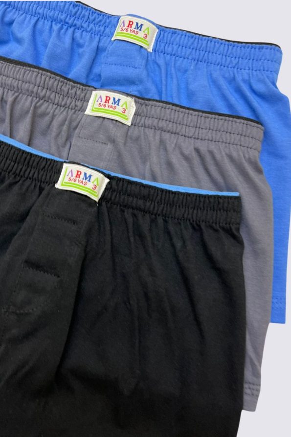Embroidered Star Mixed Color Boys' Cotton Boxer Shorts 3-Pack