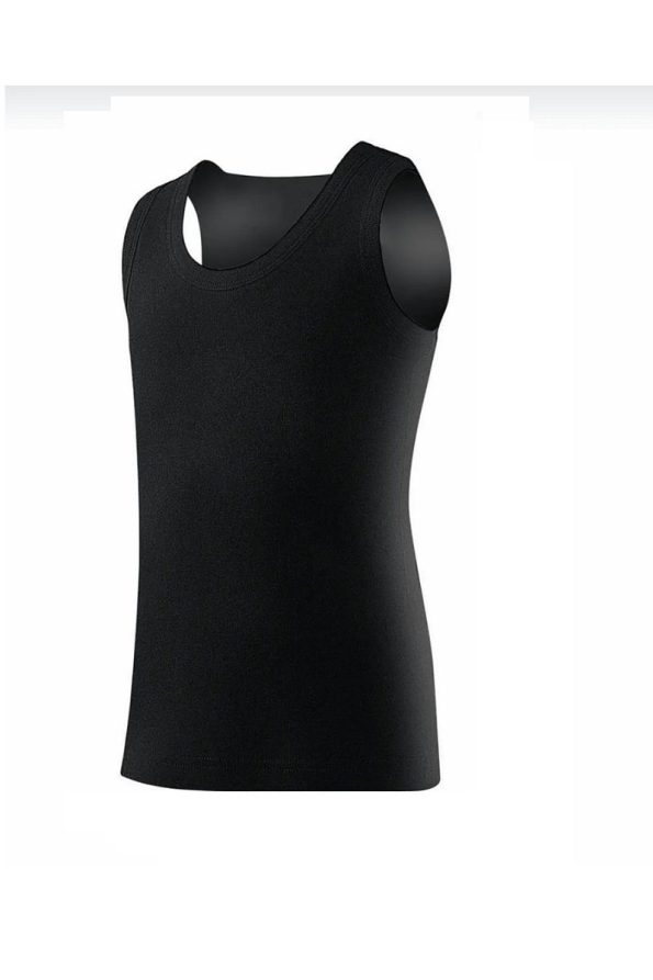 IC DUNYAM Boys' Cotton White/Black Tank Top 3-Pack