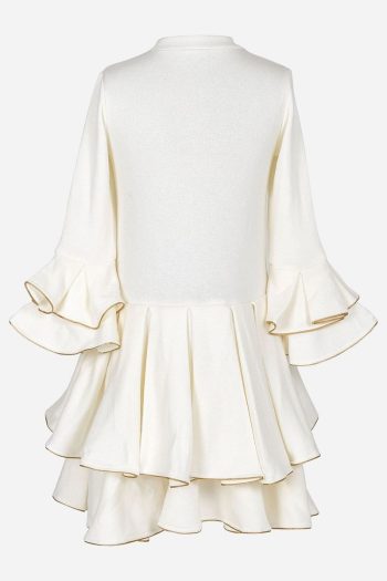 Augie Leauphant White Dress with Golden Trim