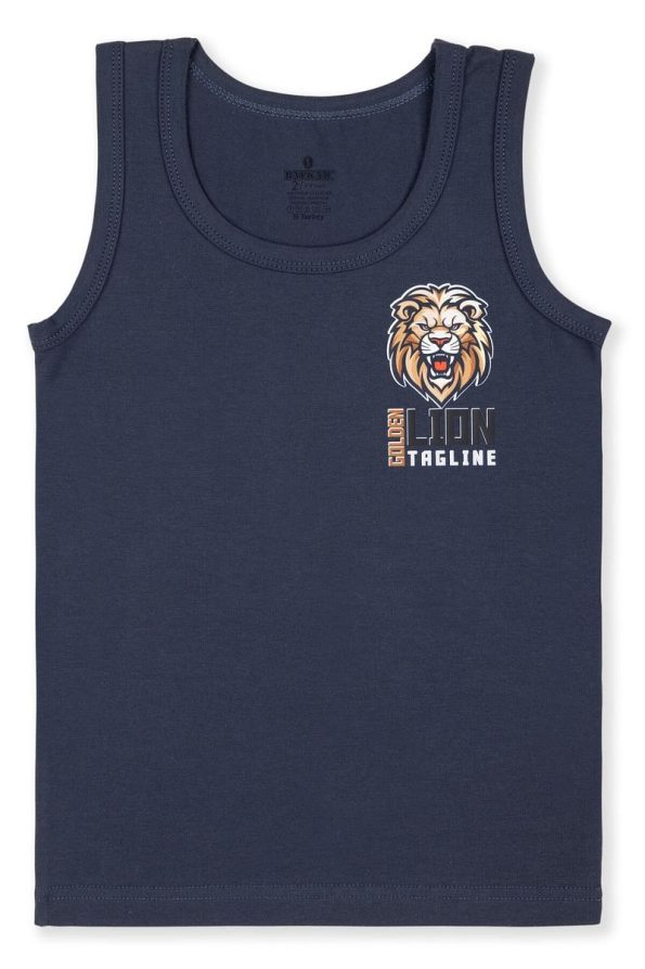 Baykar Boys' Cotton Printed Crew Neck Tank Top 3-Pack