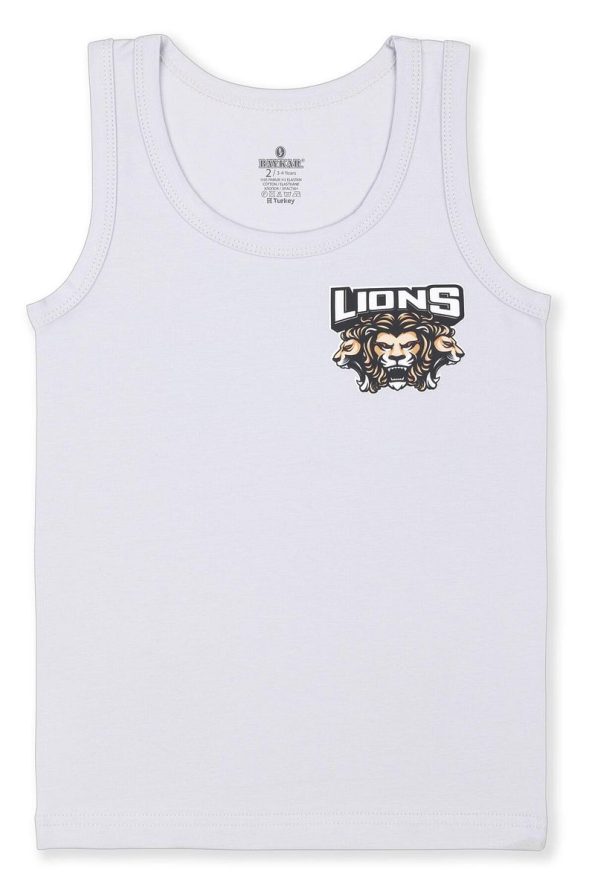 Baykar Boys' Cotton Printed Crew Neck Tank Top 3-Pack