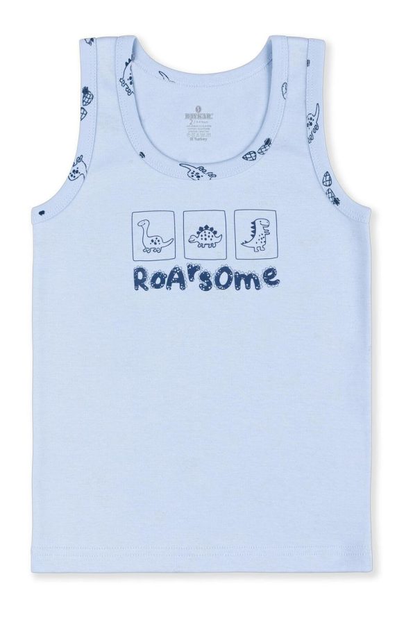 BAYKAR Boys' Cotton Printed Crew Neck Tank Top 3-Pack