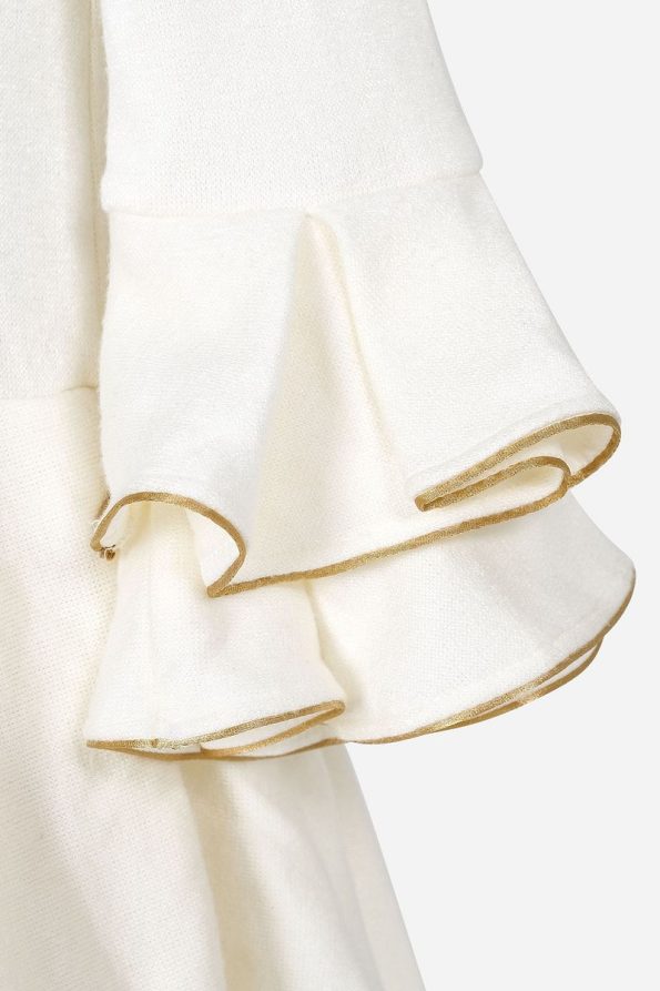 Augie Leauphant White Dress with Golden Trim