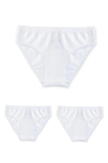 IC WORLD Girls' Cotton Bikini Briefs Basic 3-Pack
