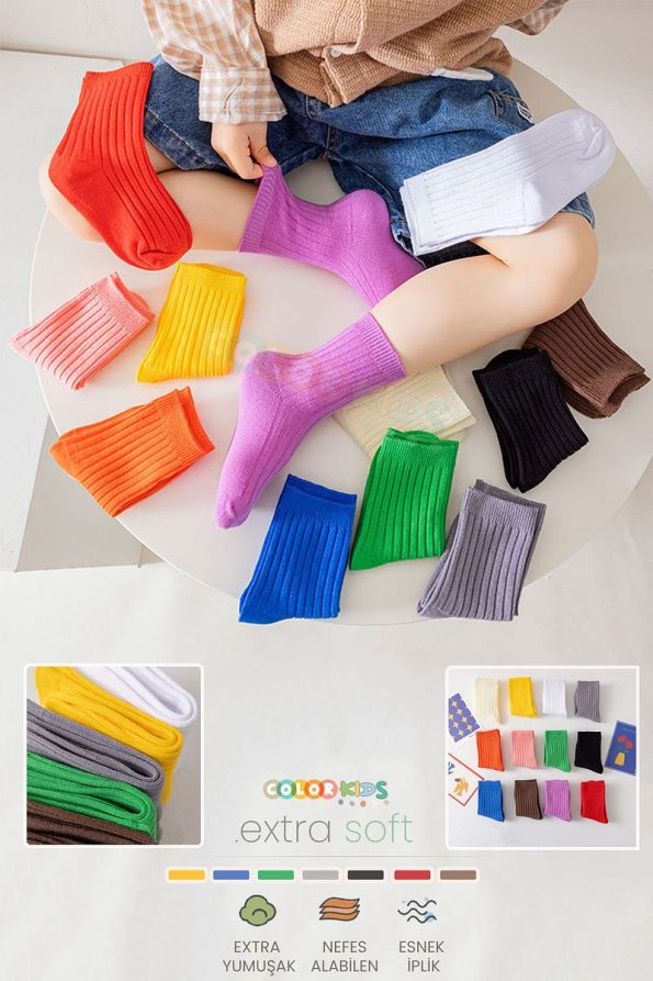 Colorful Socks 5 Pair Kids Spring - Summer Sock Set