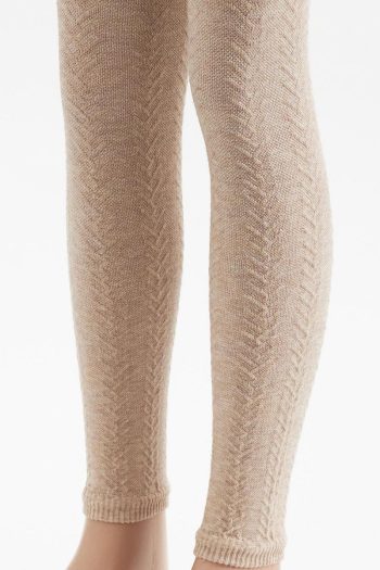 Katia & Bony Girls' Cotton Footless Tights Beige Melange
