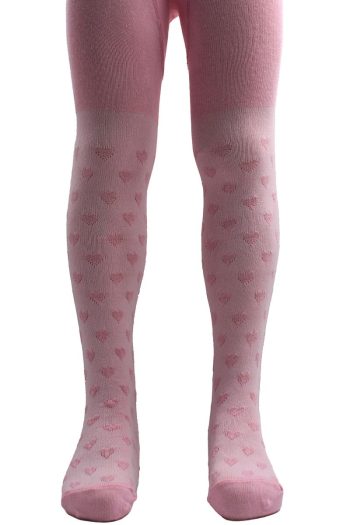 Sisters Socks Girls' Heart Pattern Cotton Tights Pink