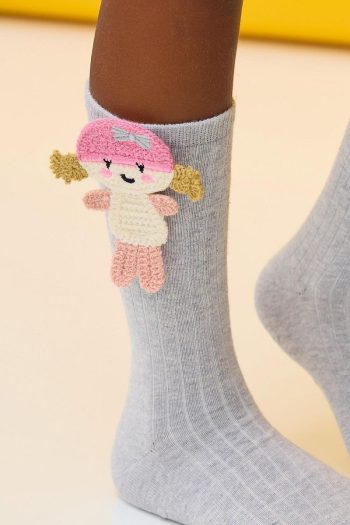 Katia & Bony Girls' Knee-High Socks with Character - Grey Melange