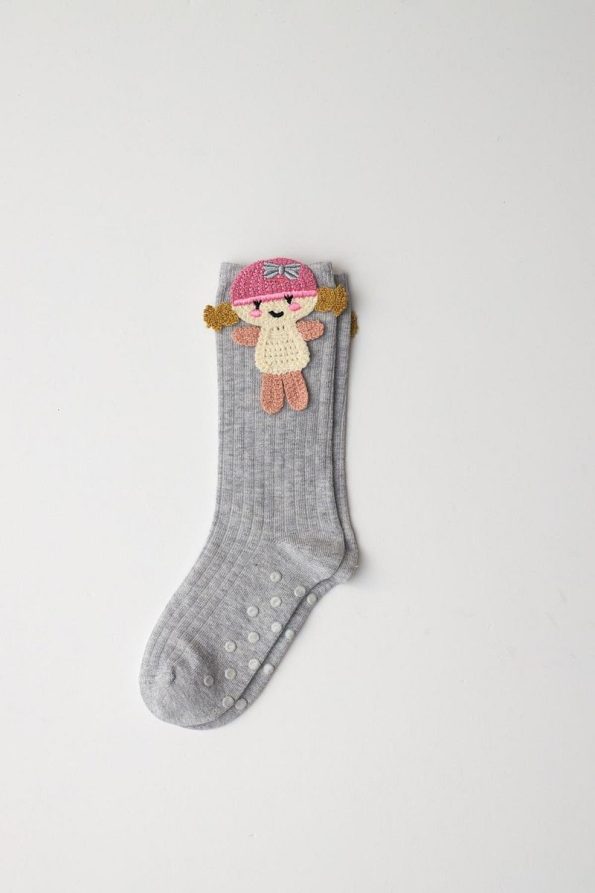 Katia & Bony Girls' Knee-High Socks with Character - Grey Melange