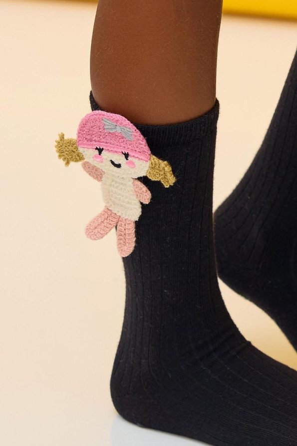 Katia & Bony Black Knee-High Socks for Girls