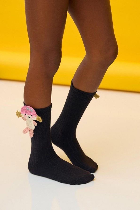 Katia & Bony Black Knee-High Socks for Girls
