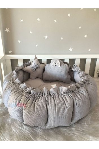 Jaju Baby Nest Gray Muslin Fabric Convertible Play Mat
