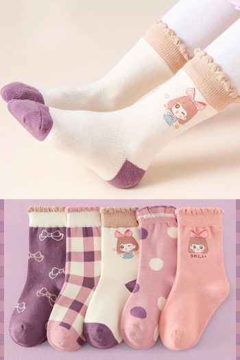 Kids' Character Pattern Socks - 5 Pairs