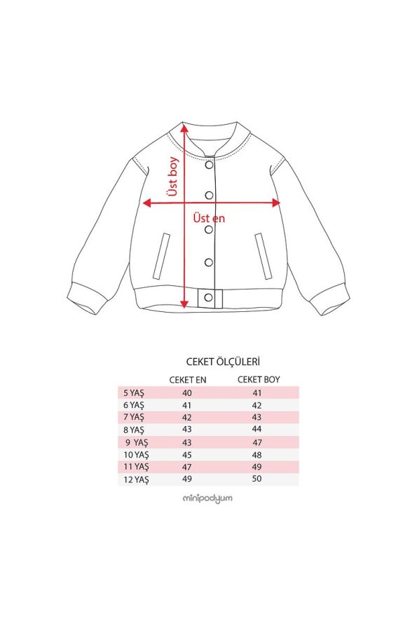 Embroidered Snap Front Bomber College Jacket for Girls