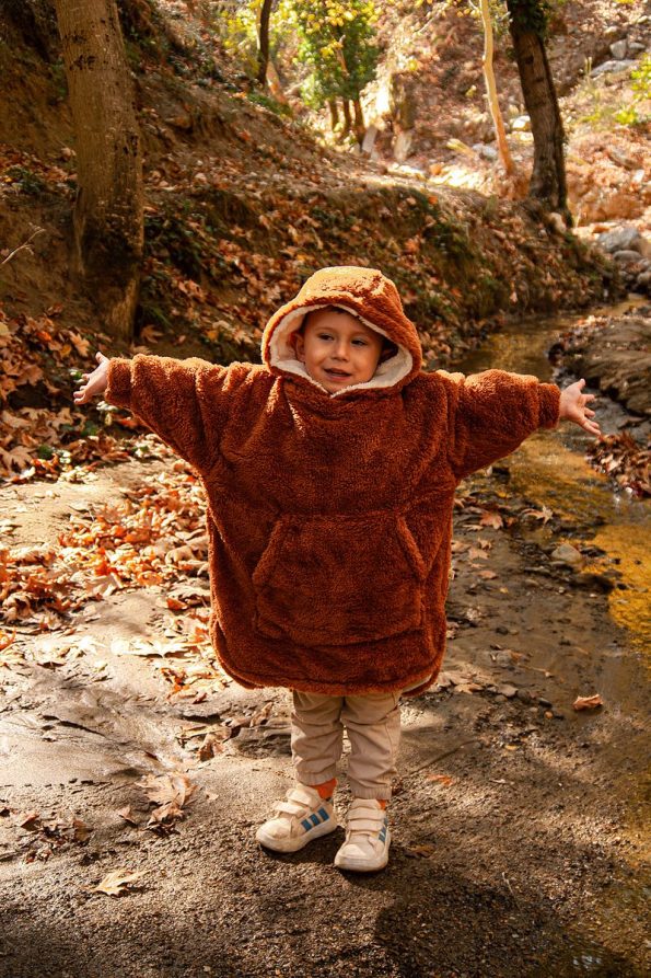 LUCKKA Heritage Double Layer Wellsoft Kids Wearable Blanket - Plush Poncho Oversize