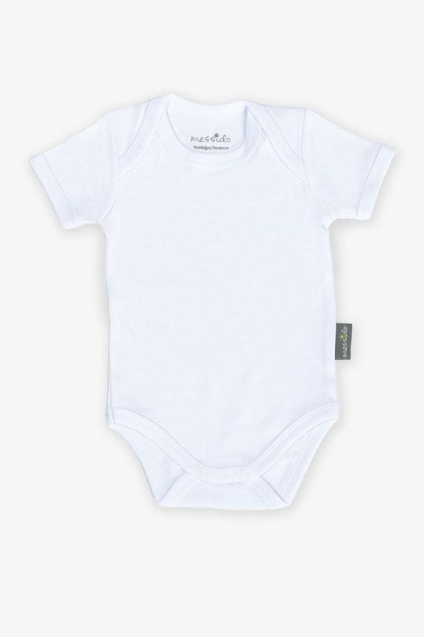 Messido 100% Cotton 5-Pack Baby Bodysuits - White