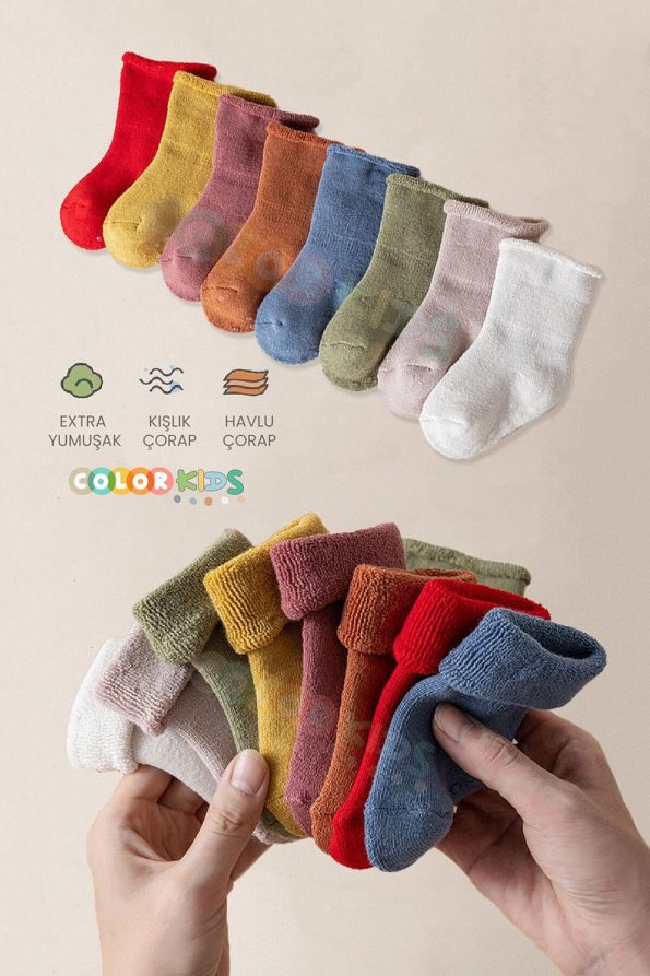 Colorful Winter Baby Socks - 5 Pack
