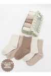 Karamila Seamless Bamboo Baby Socks - 5 Pairs in Special Box (Sizes for 6 Months and Up with Silicone Sole)