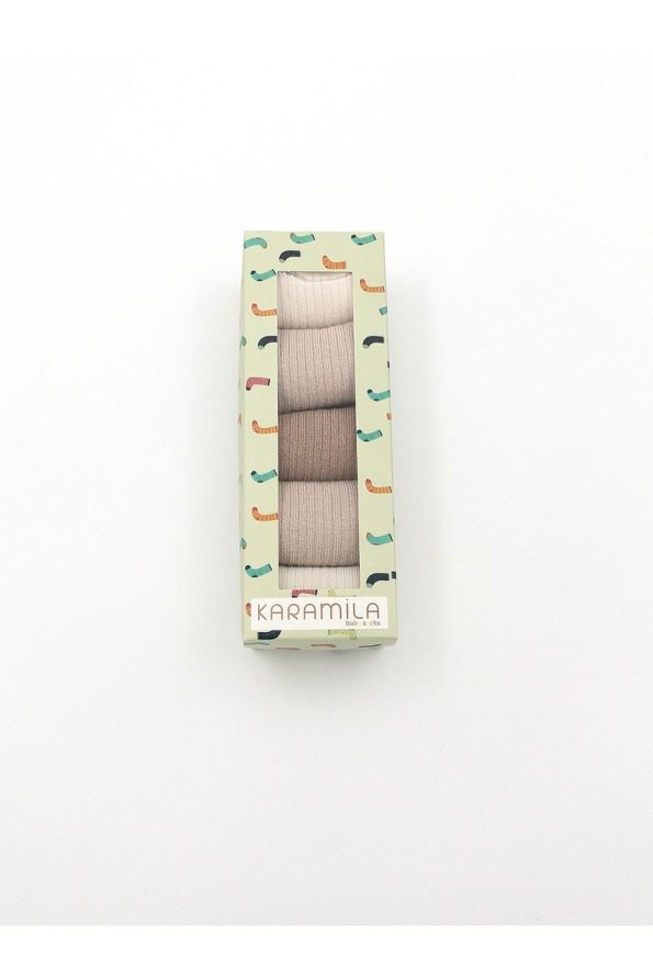 Karamila Seamless Bamboo Baby Socks - 5 Pairs in Special Box (Sizes for 6 Months and Up with Silicone Sole)