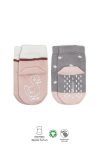 Bistyle Organic Baby Girls' Two-Pack Animal Print Non-Slip Socks