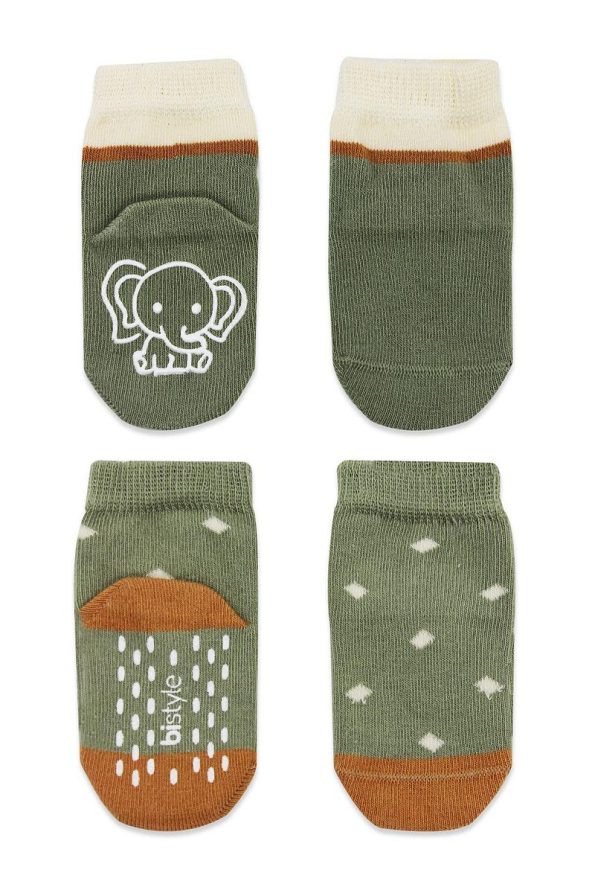 Bistyle Organic Baby Girl Non-Slip Animal Print Socks