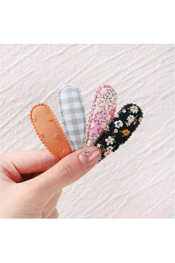 Cinderella 10-Piece Special Series Embroidered Floral Snap Hair Clip Set