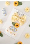 Miccolatte 4-Piece Hand-Knit Bow Hair Clip Set