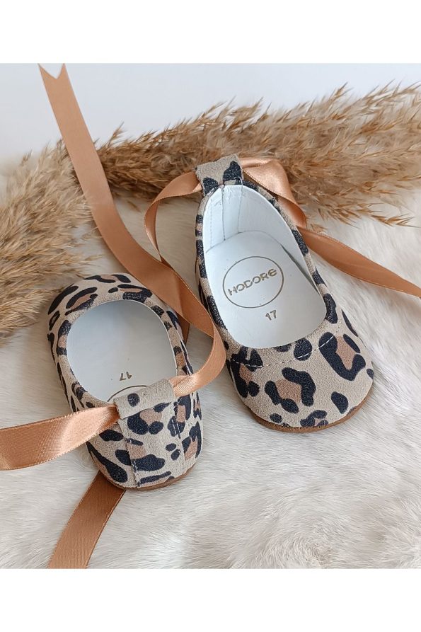 Hodore Fiore Leopard Leather Baby Moccasins