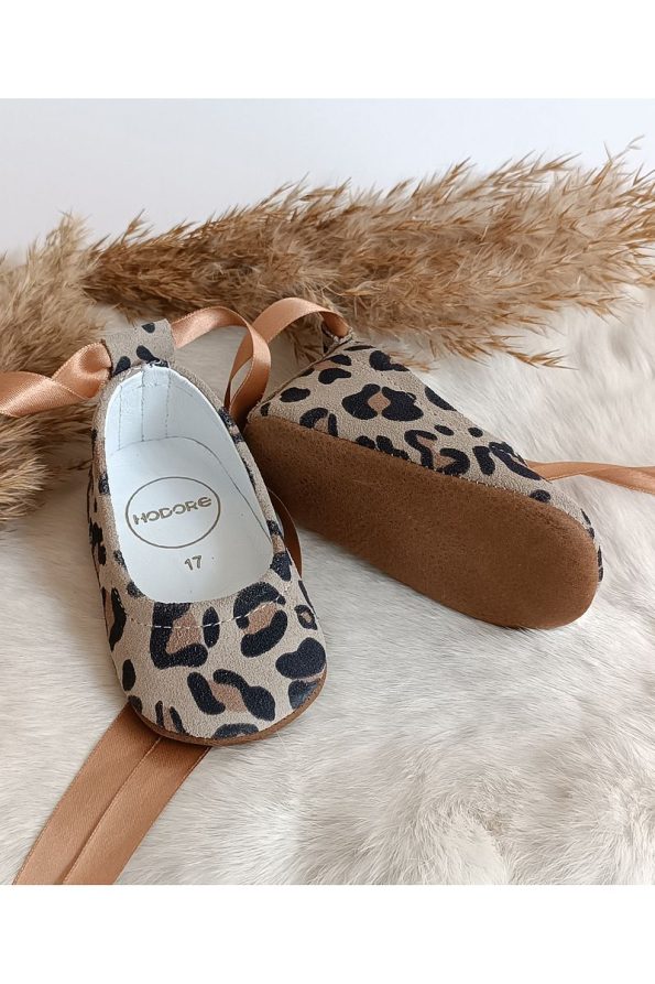 Hodore Fiore Leopard Leather Baby Moccasins