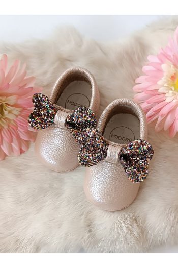Hodore Sofia Salmon Genuine Leather Baby Moccasins