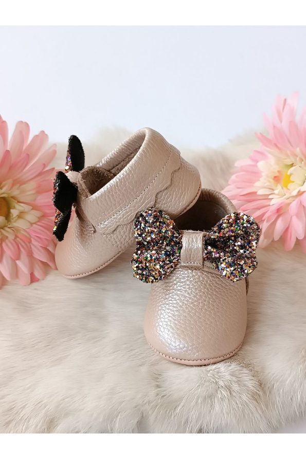 Hodore Sofia Salmon Genuine Leather Baby Moccasins