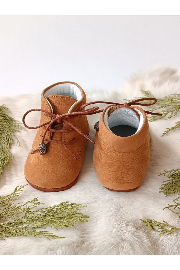 Hodore Genuine Leather Baby Boots Tan Nubuck