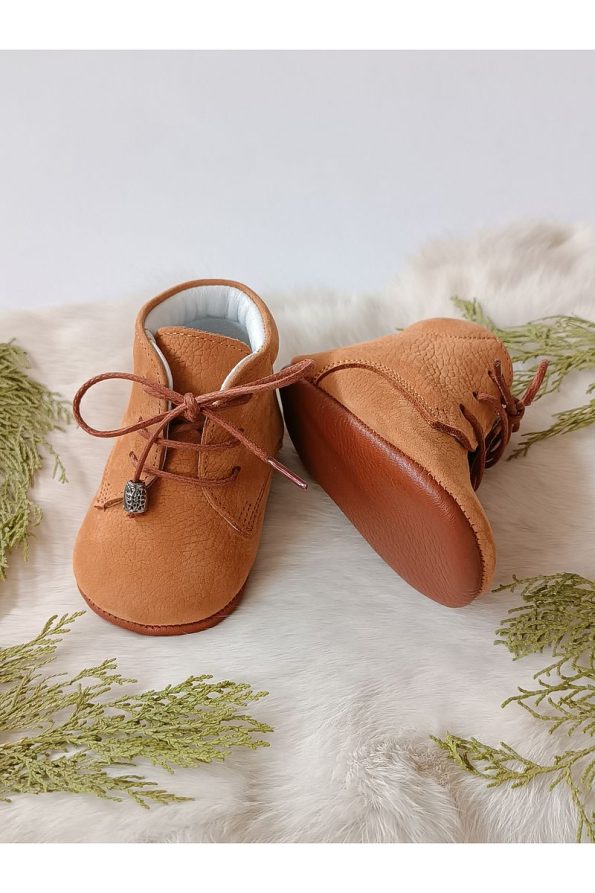 Hodore Genuine Leather Baby Boots Tan Nubuck