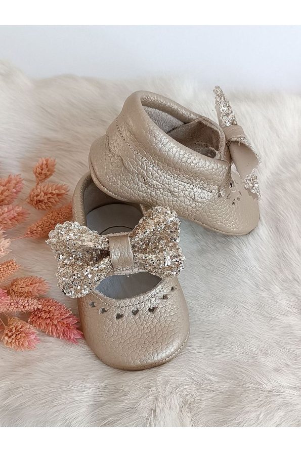 Hodore Alice Stone-Embellished Genuine Leather Moccasin Slippers