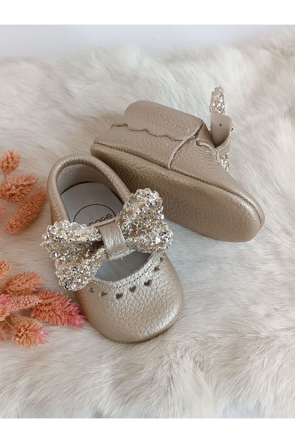 Hodore Alice Stone-Embellished Genuine Leather Moccasin Slippers