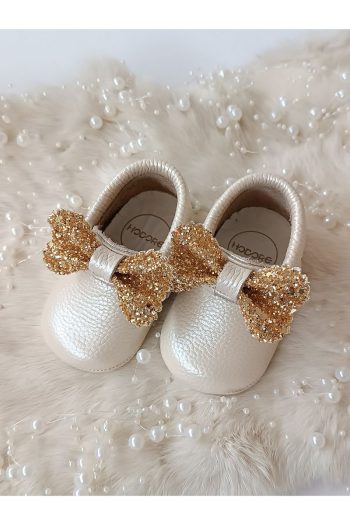 Hodore Sofia Cream Genuine Leather Baby Moccasins