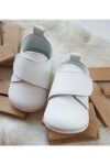 Hodore Genuine Leather White Velcro Moccasins