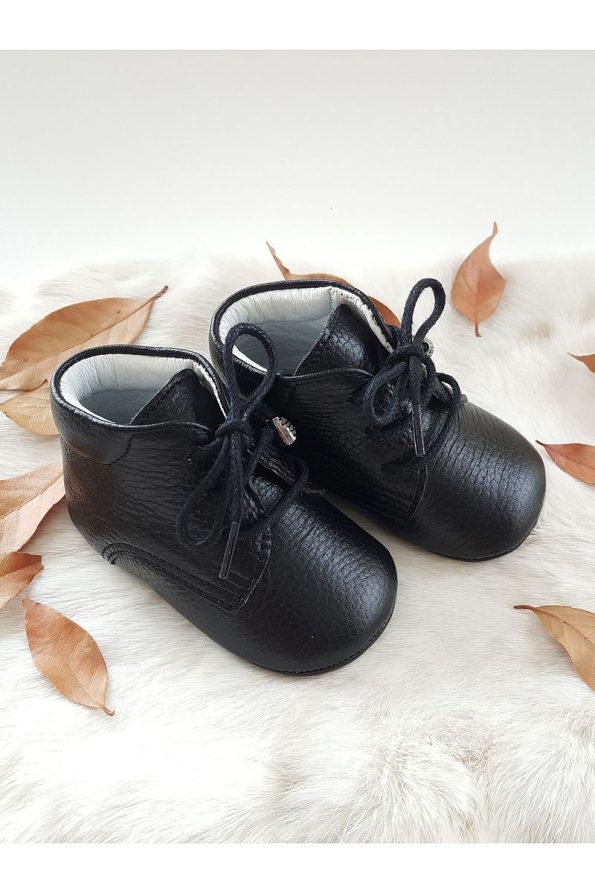 Hodore Genuine Leather Baby Boots Black