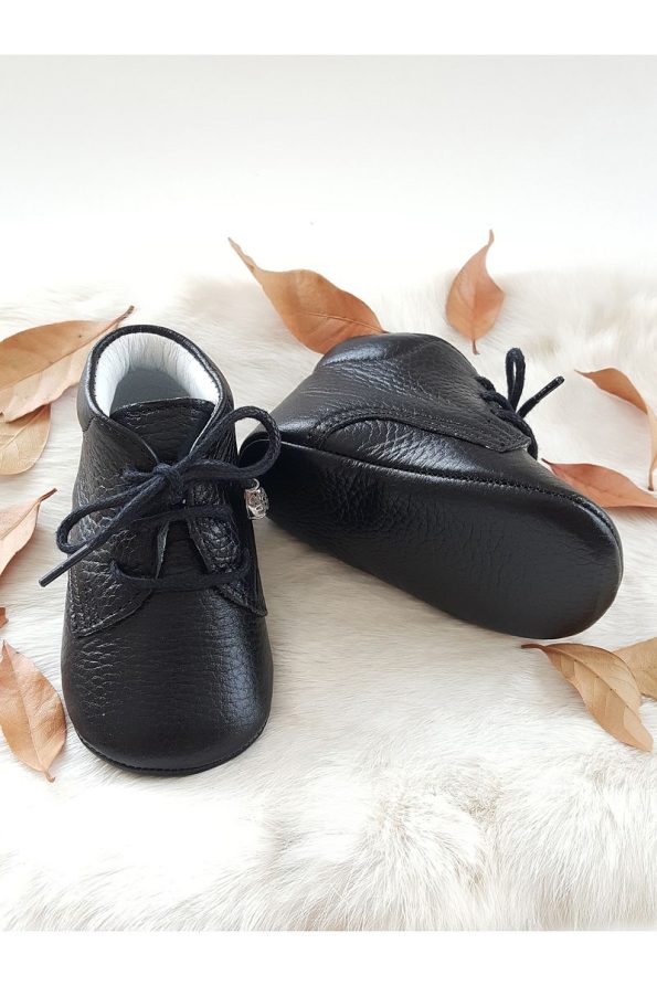 Hodore Genuine Leather Baby Boots Black
