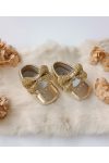 Hodore Alice Gold Genuine Leather Baby Moccasins