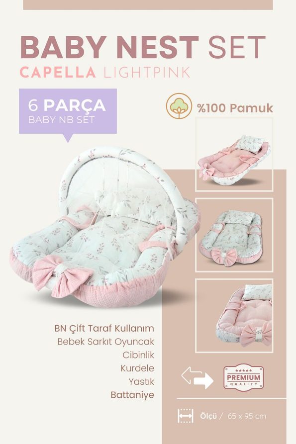 Calico Baby Nest Powder Pink 6-Piece Special Design Set