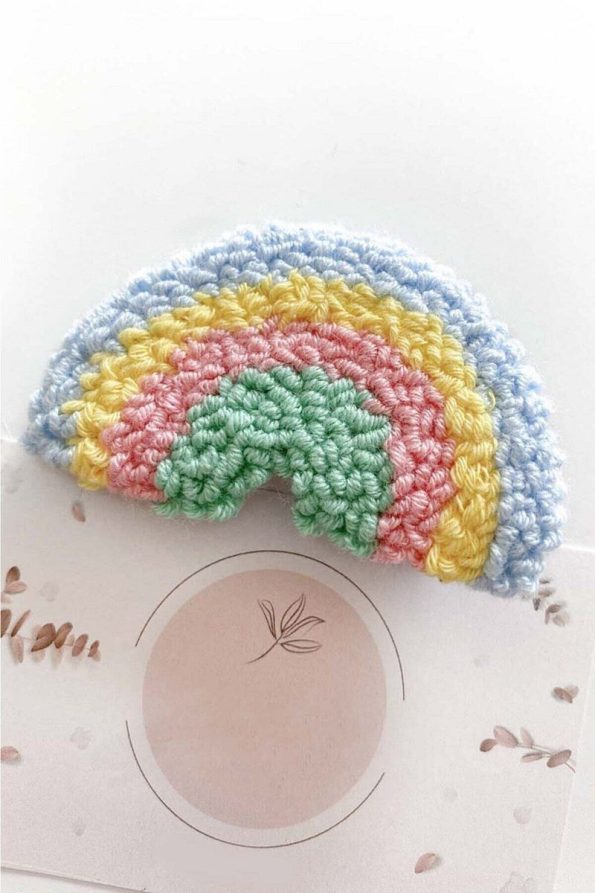 By Nur Erten Rainbow Punch Embroidered Girl's Hairpin