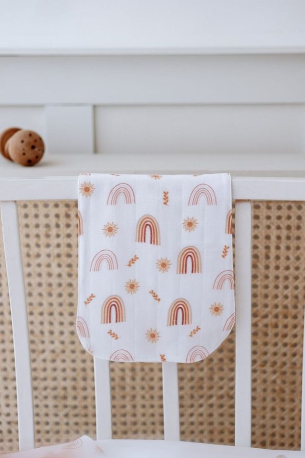 Lilabio 100% Organic Cotton Double Layer Rainbow Print Muslin Set