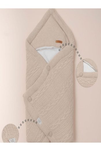 CFR Kids Welsoft Knit Winter Brown Swaddle Blanket