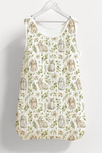 Tuğba Swan 4-Layer Muslin Baby Sleep Bag (0-18 Months) - Garden Bunnies