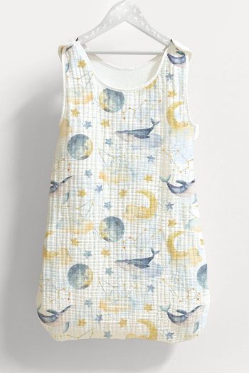 Tuğba Swan 4-Layer Muslin Baby Sleep Sack (0-18 Months) - Whale in the Sky