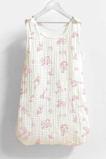 Tuğba Swan 4-Layer Muslin Baby Sleep Bag (0-18 Months) - Vintage Pink Toys