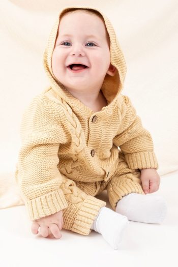 Vauva Unisex Baby Knit Romper with Long Sleeves