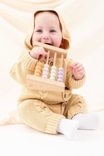 Vauva Unisex Baby Knit Romper with Long Sleeves